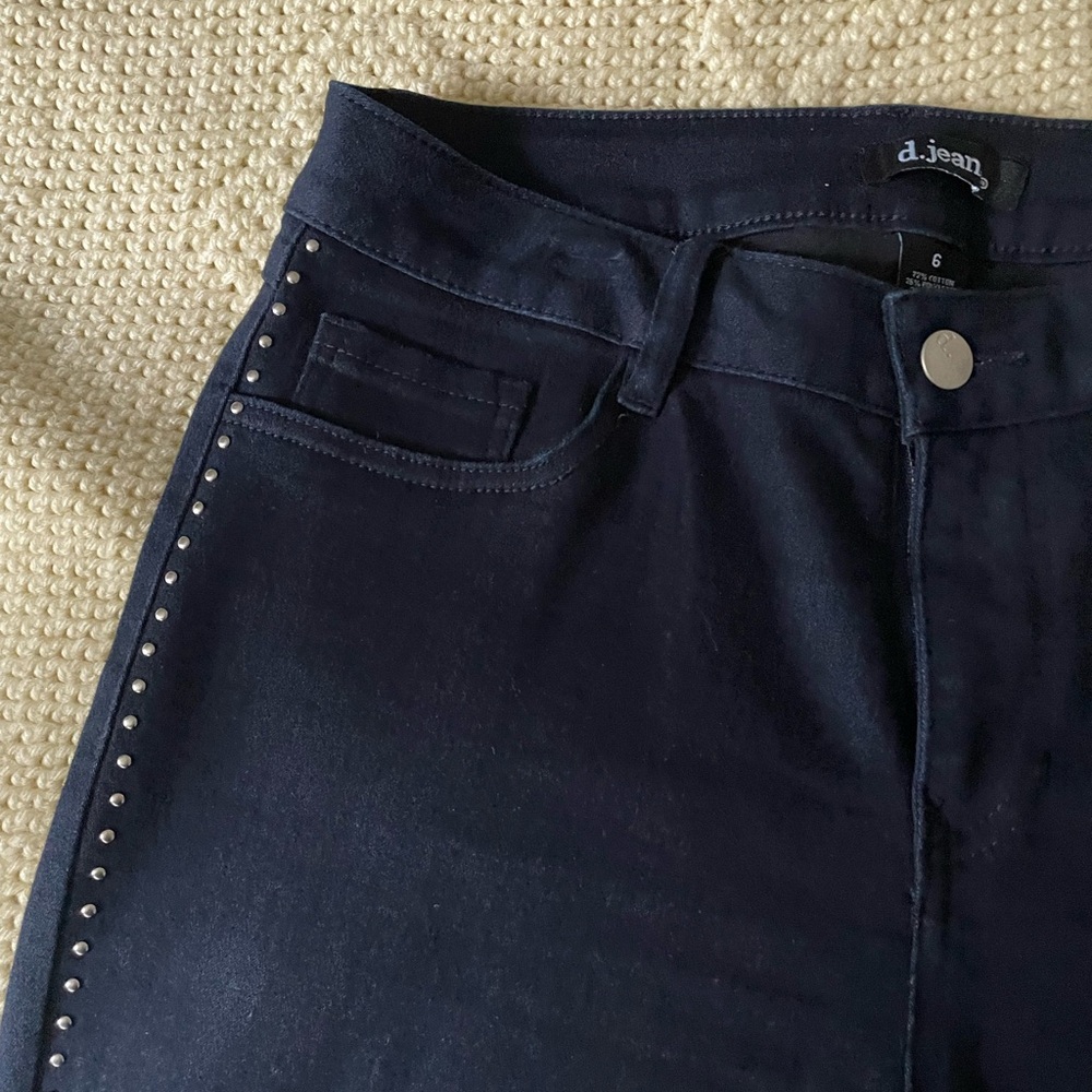 Studded Navy Blue Skinny Jeans
